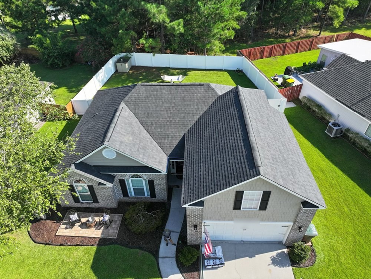 After a new shingle roof installed by Victory Roofing.